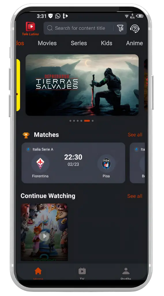 Transmisión de TV en vivo Amplia biblioteca de contenidos