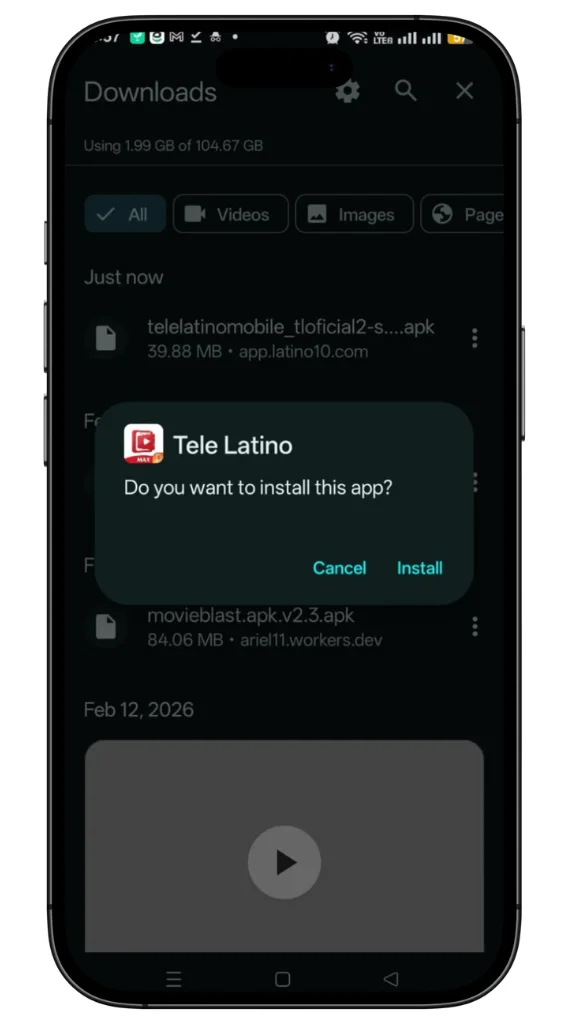 Haga clic en el botón instalar