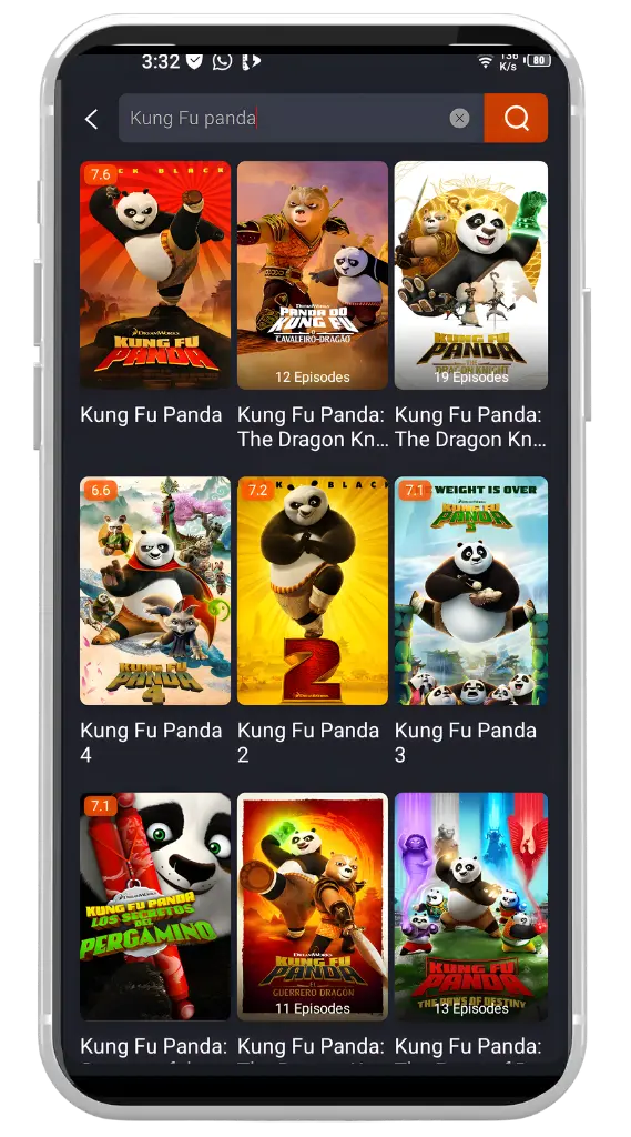 Transmisión de TV en vivo Función de búsqueda